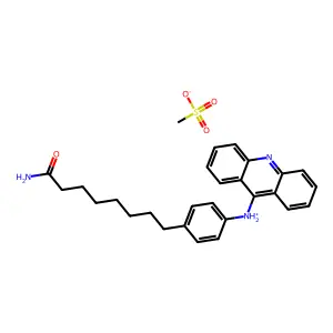 Octanamide, 8-(p-(9-acridinylamino)phenyl)-, methanesulfonate structure