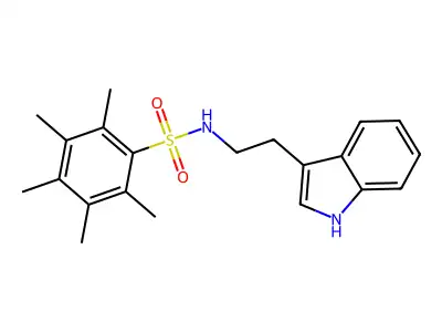 N-[2-(1H-indol-3-yl)ethyl]-2,3,4,5,6-pentamethylbenzenesulfonamide structure