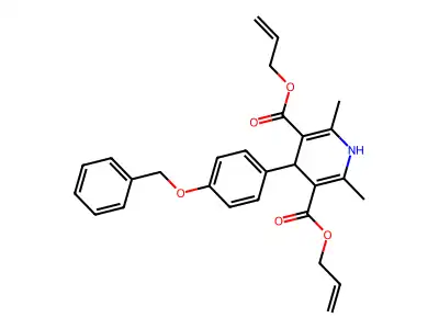 diprop-2-en-1-yl 4-[4-(benzyloxy)phenyl]-2,6-dimethyl-1,4-dihydropyridine-3,5-dicarboxylate structure