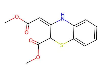 methyl 3-(2-methoxy-2-oxoethylidene)-4H-1,4-benzothiazine-2-carboxylate structure