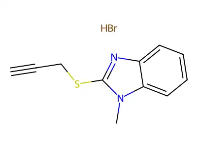 Benzimidazole, 1-methyl-2-(prop-2-ynyl)thio-, hydrobromide structure