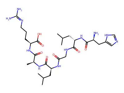 H-DL-His-DL-Leu-Gly-DL-Leu-DL-Ala-DL-Arg-OH structure