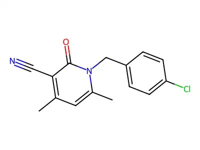 1-[(4-Chlorophenyl)methyl]-4,6-dimethyl-2-oxo-1,2-dihydropyridine-3-carbonitrile structure