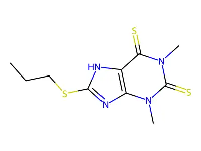 2,6-Dithio-8-propylthiotheophylline structure