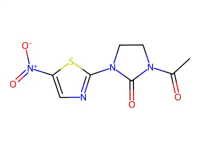 2-Imidazolidinone, 1-acetyl-3-(5-nitro-2-thiazolyl)- structure