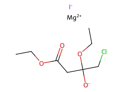 Magnesium, (ethyl 4-chloro-3-ethoxy-3-(hydroxy-kappaO)butanoato-kappaO')iodo- structure
