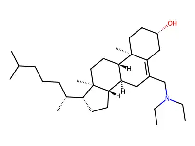 6-(Diethylaminomethyl)cholest-5-en-3beta-ol structure