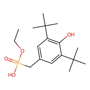 Ethyl hydrogen [[3,5-bis(1,1-dimethylethyl)-4-hydroxyphenyl]methyl]phosphonate structure