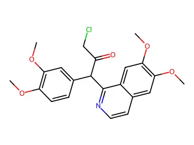 3-Chloro-1-(6,7-dimethoxyisoquinolin-1-yl)-1-(3,4-dimethoxyphenyl)propan-2-one structure