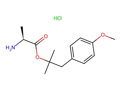 Alanine, 2-(4-methoxyphenyl)-1,1-dimethyl ester, hydrochloride structure