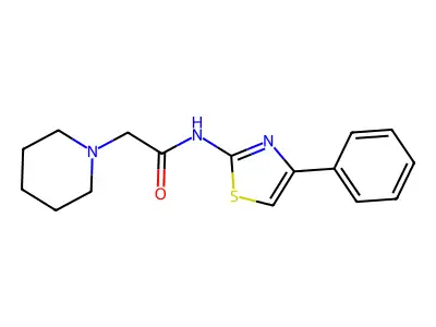 N-(4-Phenylthiazol-2-yl)-2-(piperidin-1-yl)acetamide structure