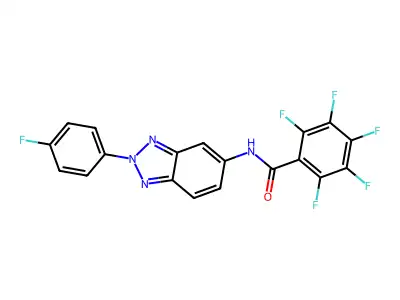 2,3,4,5,6-pentafluoro-N-[2-(4-fluorophenyl)benzotriazol-5-yl]benzamide structure