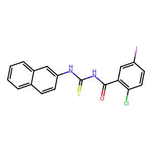 2-chloro-5-iodo-N-(naphthalen-2-ylcarbamothioyl)benzamide structure