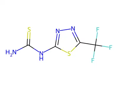 [5-(Trifluoromethyl)-1,3,4-thiadiazol-2-yl]thiourea structure