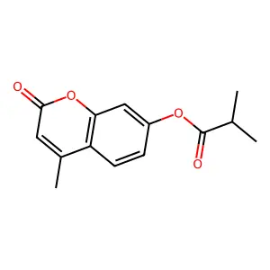 Propanoic acid, 2-methyl-, 4-methyl-2-oxo-2H-1-benzopyran-7-yl ester structure