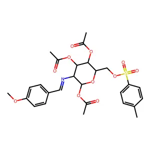 [4,6-diacetyloxy-5-[(4-methoxyphenyl)methylideneamino]-2-[(4-methylphenyl)sulfonyloxymethyl]oxan-3-yl] acetate structure