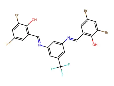 6,6'-{[5-(Trifluoromethyl)-1,3-phenylene]bis(azanediylmethanylylidene)}bis(2,4-dibromocyclohexa-2,4-dien-1-one) structure
