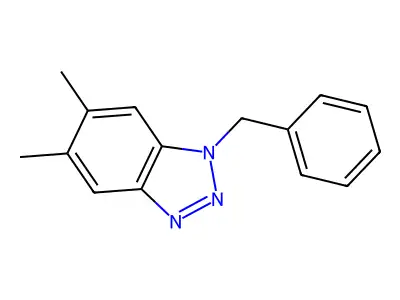 1-Benzyl-5,6-dimethyl-1H-1,2,3-benzotriazole structure