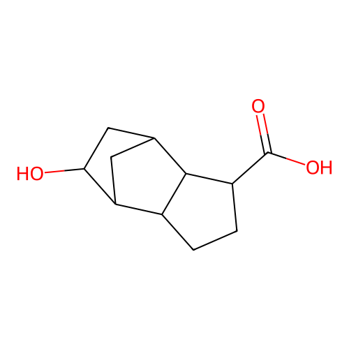 Octahydro-5-hydroxy-4,7-methano-1H-indenecarboxylic acid structure