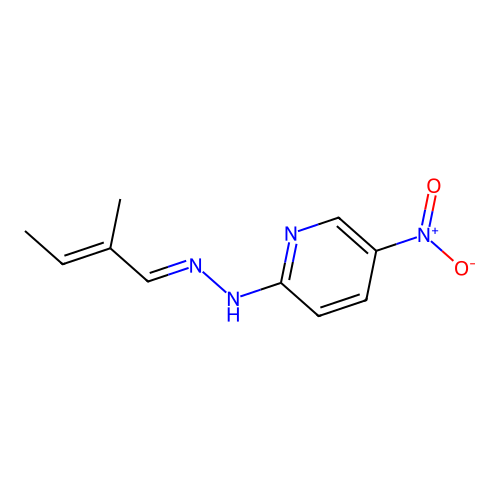 Crotonaldehyde, 2-methyl-, (5-nitro-2-pyridyl)hydrazone, (?,E)- structure