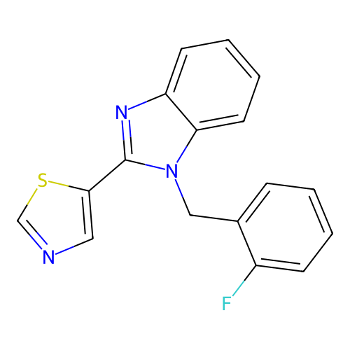 1-(2-fluorobenzyl)-2-(1,3-thiazol-5-yl)-1H-benzimidazole structure