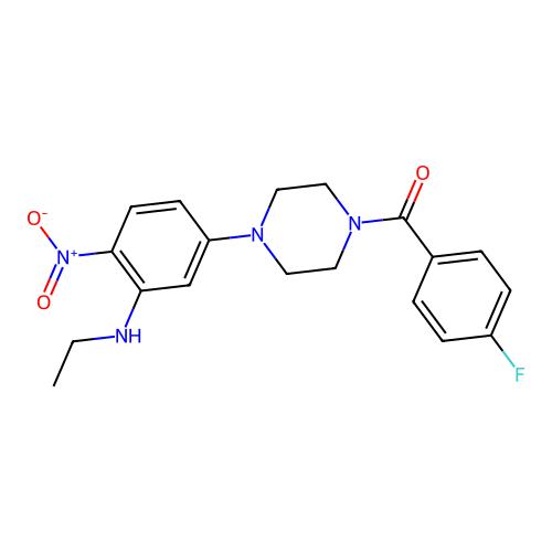 (4-(3-(Ethylamino)-4-nitrophenyl)piperazin-1-yl)(4-fluorophenyl)methanone structure