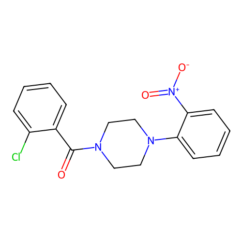 (2-Chlorophenyl)[4-(2-nitrophenyl)piperazin-1-yl]methanone structure