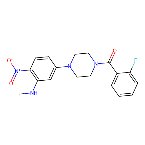 (2-Fluorophenyl){4-[3-(methylamino)-4-nitrophenyl]piperazin-1-yl}methanone structure
