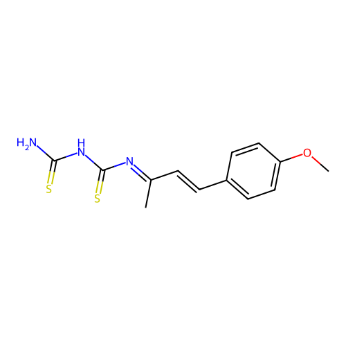 (3E)-1-carbamothioyl-3-[(E)-4-(4-methoxyphenyl)but-3-en-2-ylidene]thiourea structure
