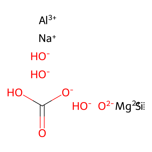 Aluminum hydroxide; magnesium trisilicate structure