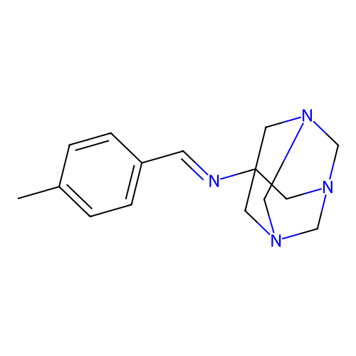 (1s,3s,5s,E)-N-(4-methylbenzylidene)-1,3,5-triazaadamantan-7-amine structure