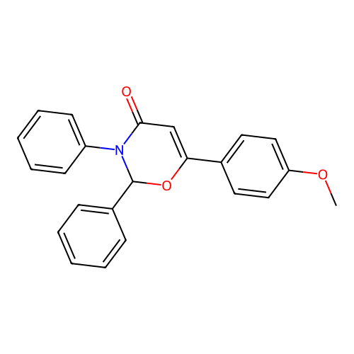 6-(4-methoxyphenyl)-2,3-diphenyl-2,3-dihydro-4H-1,3-oxazin-4-one structure