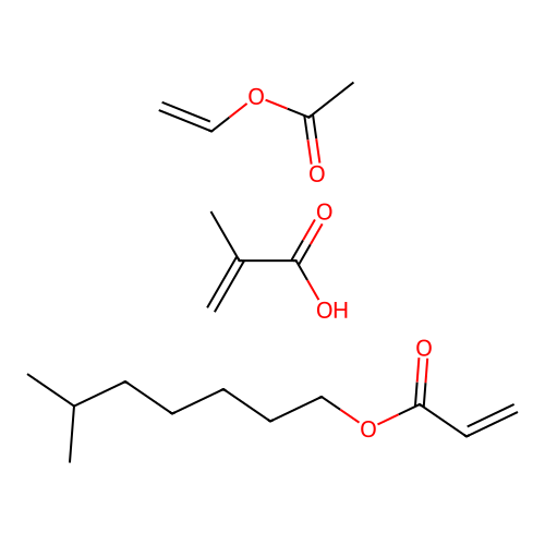 Ethenyl acetate;6-methylheptyl prop-2-enoate;2-methylprop-2-enoic acid structure