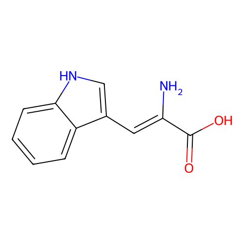 2-Amino-3-(1H-indol-3-yl)-2-propenoic acid structure