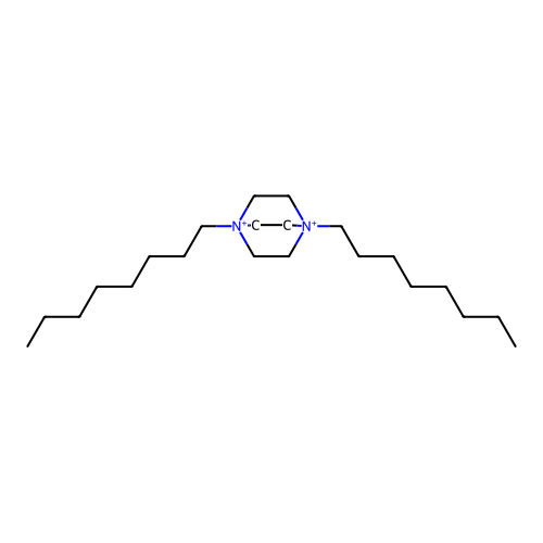 1,4-Dioctyl-1,4-diazoniabicyclo[2.2.2]octane structure