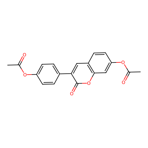 4-[7-(acetyloxy)-2-oxo-2H-chromen-3-yl]phenyl acetate structure