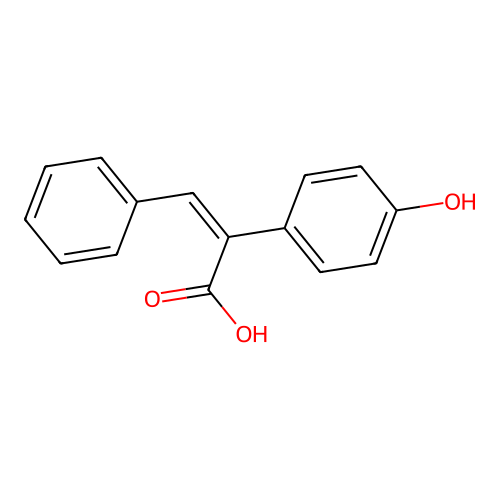 2-(4-hydroxyphenyl)-3-phenylprop-2-enoic acid structure