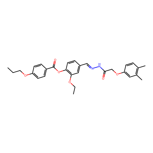 [4-[[[2-(3,4-dimethylphenoxy)acetyl]hydrazinylidene]methyl]-2-ethoxy-phenyl] 4-propoxybenzoate structure