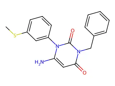 6-Amino-3-benzyl-1-[3-(methylthio)phenyl]uracil structure