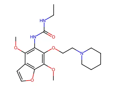 Urea, 1-(4,7-dimethoxy-6-(2-piperidinoethoxy)-5-benzofuranyl)-3-ethyl- structure