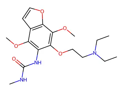 Urea, 1-(4,7-dimethoxy-6-(2-(diethylamino)ethoxy)-5-benzofuranyl)-3-methyl- structure