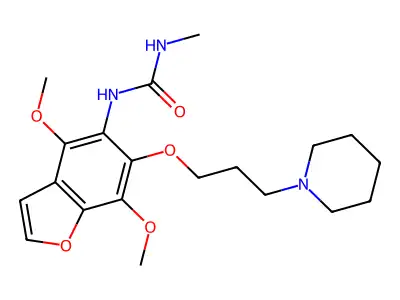 Urea, 1-(4,7-dimethoxy-6-(3-piperidinopropoxy)-5-benzofuranyl)-3-methyl- structure