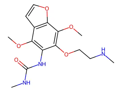 Urea, 1-(4,7-dimethoxy-6-(2-(methylamino)ethoxy)-5-benzofuranyl)-3-methyl- structure