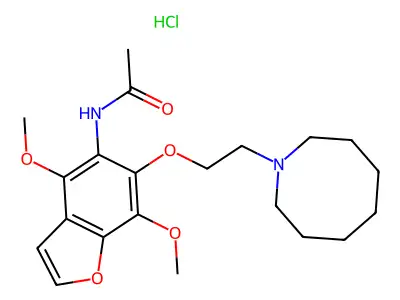 Acetamide, N-(4,7-dimethoxy-6-(2-(octahydro-azocin-1-yl)ethoxy)-5-benzofuranyl)-, hydrochloride structure