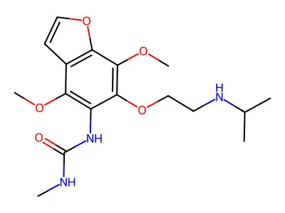 Urea, 1-(4,7-dimethoxy-6-(2-(isopropylamino)ethoxy)-5-benzofuranyl)-3-methyl- structure