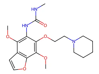 N-(4,7-Dimethoxy-6-(2-(1-piperidinyl)ethoxy)-5-benzofuranyl)-N'-methylurea structure