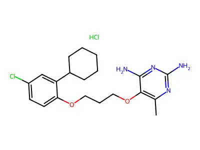 2,4-Pyrimidinediamine, 5-(3-(4-chloro-2-cyclohexylphenoxy)propoxy)-6-methyl-, monohydrochloride structure