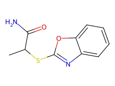2-(Benzo[d]oxazol-2-ylthio)propanamide structure