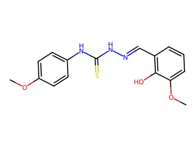 1-[(2-Hydroxy-3-methoxyphenyl)methylideneamino]-3-(4-methoxyphenyl)thiourea structure