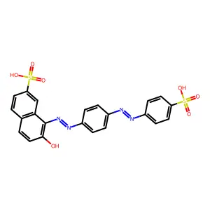 (8E)-7-oxo-8-[[4-(4-sulfophenyl)diazenylphenyl]hydrazinylidene]naphthalene-2-sulfonic acid structure